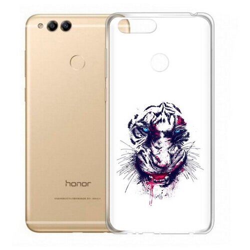Чехол задняя-панель-накладка-бампер MyPads безумный тигр для Huawei Honor 7X противоударный