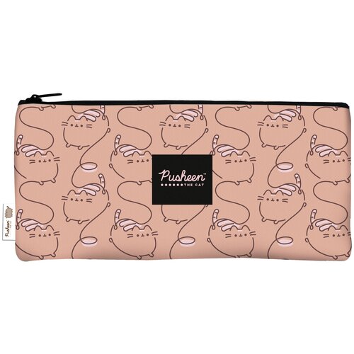 Пенал-косметичка Pusheen PUJB-UT6-455s с одним отделением на молнии, для девочек. Размер 20 х 9 х 0,5 см.