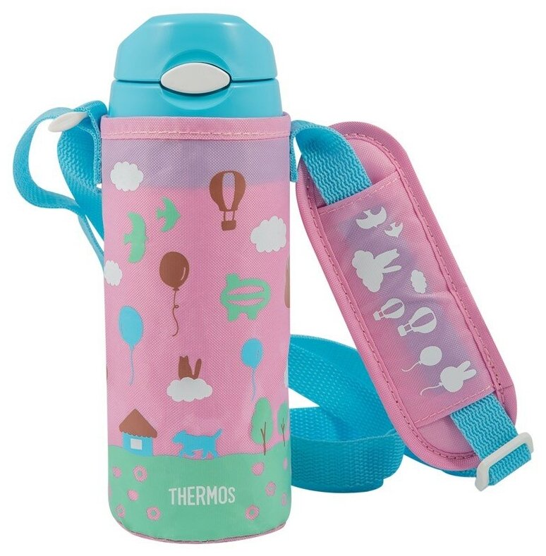 Детская термокружка/термос THERMOS 0,4 л. Baby розовая MT-90