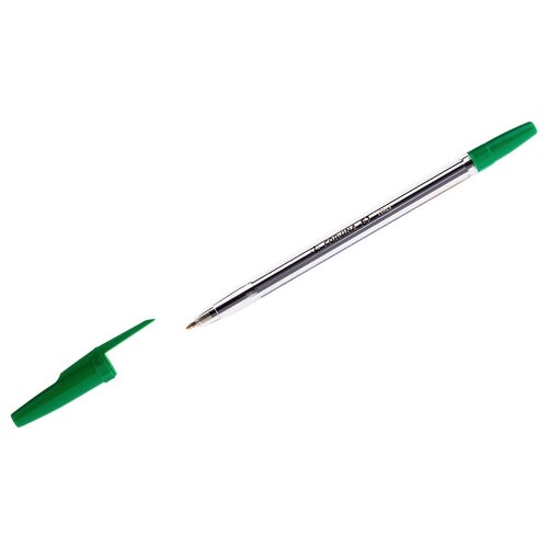 Комплект 50 шт, Ручка шариковая Corvina 51 Classic зеленая, 1.0мм, прозрачный корпус