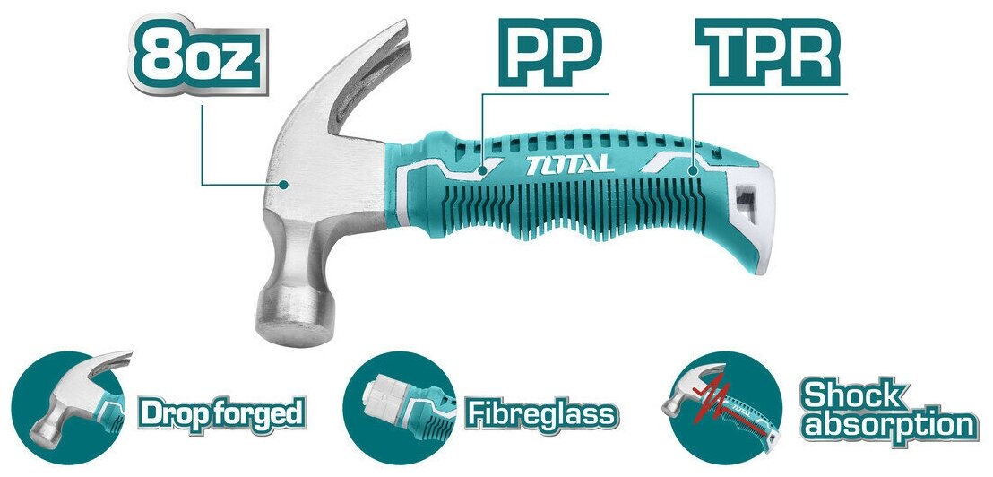 Молоток Total столярный 220г