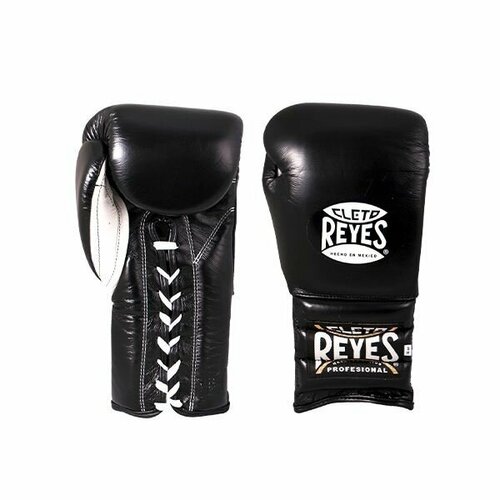 Боксерские перчатки на шнуровке Cleto Reyes E400 Black 16oz