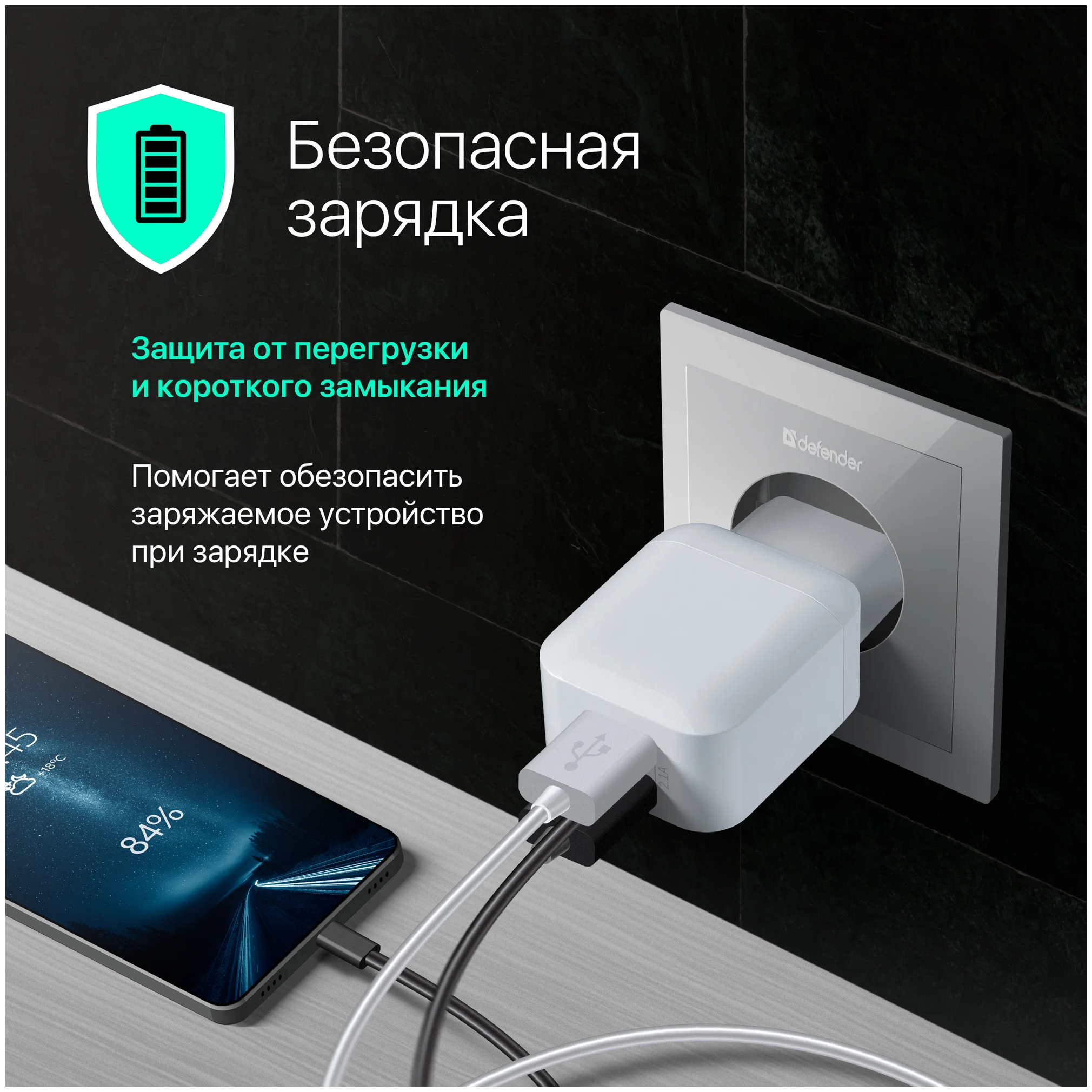 Сетевое зарядное устройство Defender EPA-13