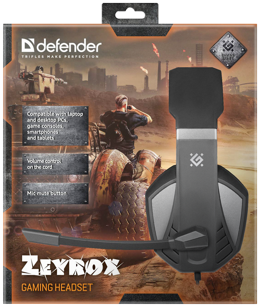 Гарнитура игровая Defender Zeyrox, для компьютера, накладные, черный / серый [64550] - фото №11