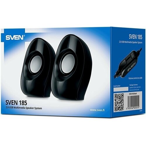 Колонки чёрные Sven 185 2x3W USB 163300₽