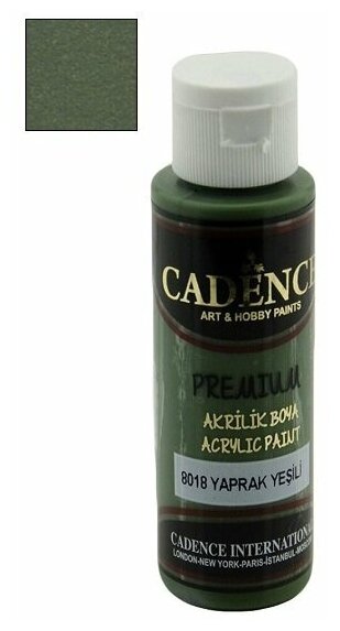 Акриловая краска Cadence Premium Acrylic Paint, 70 мл. Leaf Green-8018