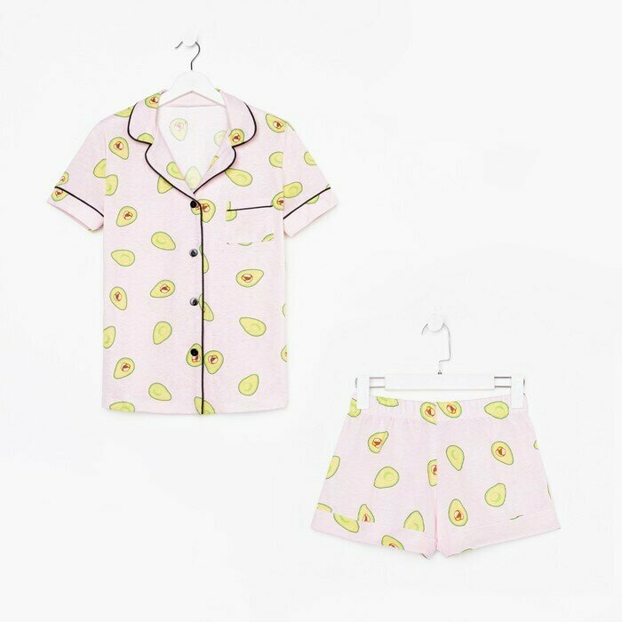 Пижама женская (рубашка и шорты) Avocado р. 40-42, розовый - фотография № 7
