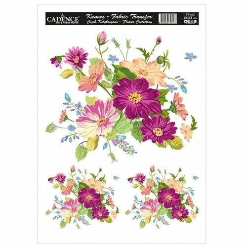 Трансфер по ткани Flower Collection Fabric Transfer 25 х 35см. FT-042