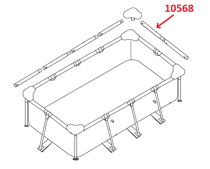 Горизонтальная балка (C) для прямоугольного каркасного бассейна Intex Rectangular Frame 10568 - фотография № 2