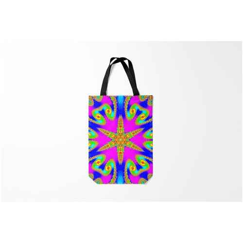 фото Сумка-шоппер / 31х42 см / неоновые принты / разные неоновый фрактал burnettie