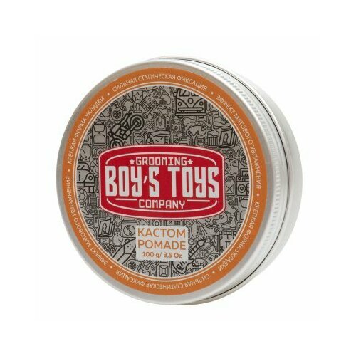 Помада для волос сильной фиксации и сред. уровнем блеска Boy's Toys Кастом Pomade, 100 мл