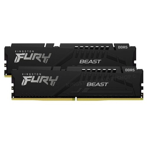 Оперативная память Kingston Fury Beast DDR5 DIMM 5200MHz PC5-41600 CL40 288-pin 16Gb 2х8 2x8 ГБ KF552C40BBK2-16 1929200₽