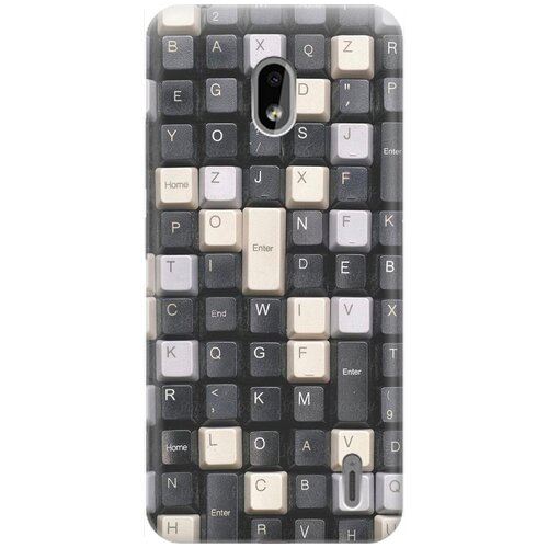 фото Re:pa накладка transparent для nokia 2.2 с принтом "черно-белые клавиши"
