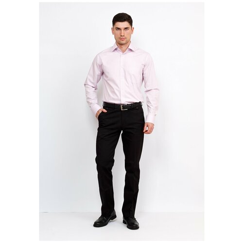 Рубашка мужская длинный рукав GREG 710/319/LIL/Z, Полуприталенный силуэт / Regular fit, цвет Сиреневый, рост 164-172, размер ворота 44
