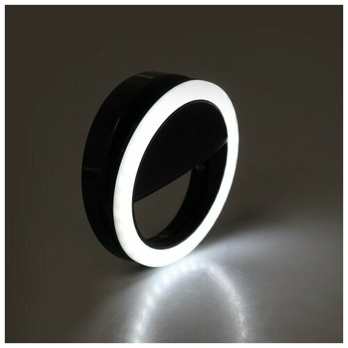 Светодиодная кольцевая лампа для телефона LuazON AKS-03 от батареек 3 режима чёрная 45300₽