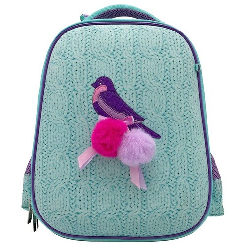 Рюкзак школьный Hatber Ergonomic Classic мятное настроение, голубой/розовый/зеленый/бирюзовый, EVA/микрофибра, female  - купить