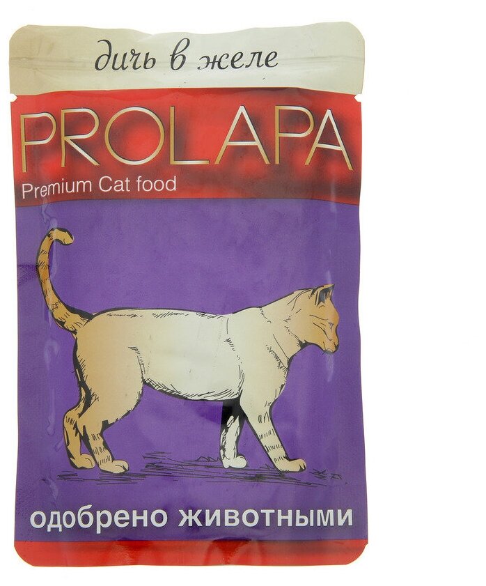 Сухой корм PROLAPA PREMIUM для взрослых кошек с дичью в желе (100 гр х 26 шт) - фотография № 6