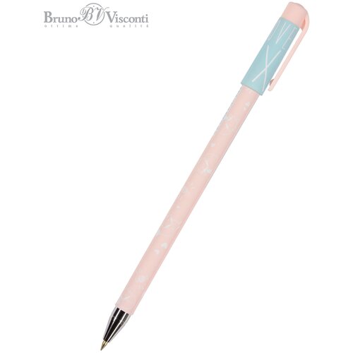 Ручка BrunoVisconti, шариковая, 0.5 мм, синяя, HappyWrite «зефирные лисички», Арт. 20-0215/55