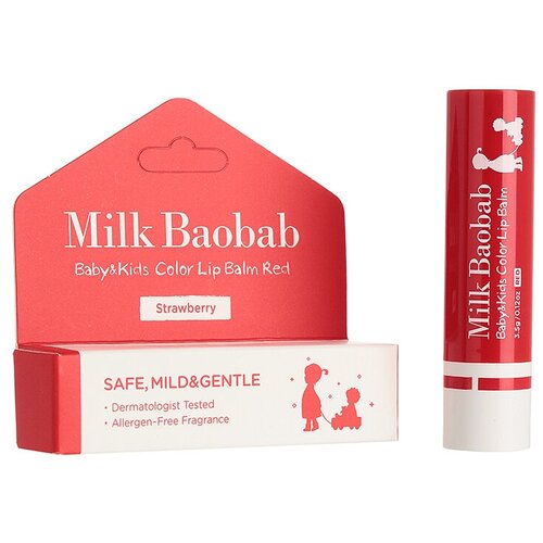 Детский бальзам для губ MILK BAOBAB Baby&Kids Color Lip Balm Red 3.5г.