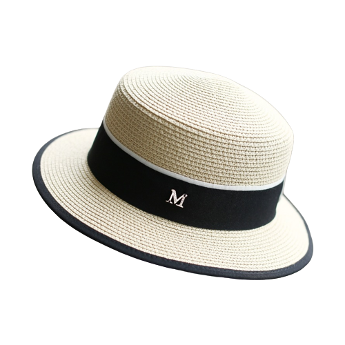 Пляжная шляпа Канотье женская летняя соломенная шляпка с узкими полями головной убор модный на лето 2022