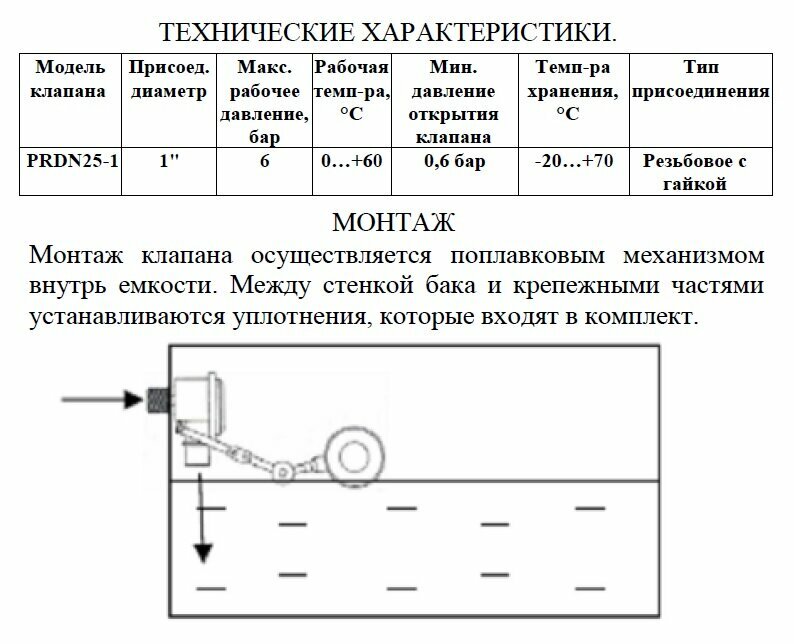 Клапан поплавковый 1" KYDN25C Aquatech - фотография № 8