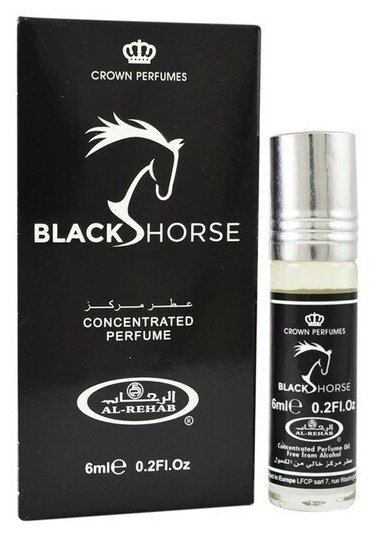 Масляные духи ролик унисекс Black Horse, 6 мл 7888284