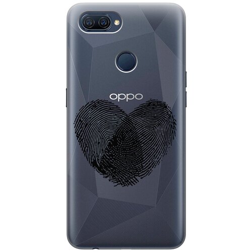Силиконовый чехол с принтом Lovely Fingerprints для Oppo A12 / A7 / A5s / Оппо А12 / А7 / А5с матовый чехол lovely fingerprints w для oppo a12 a7 a5s оппо а12 а7 а5с с 3d эффектом черный