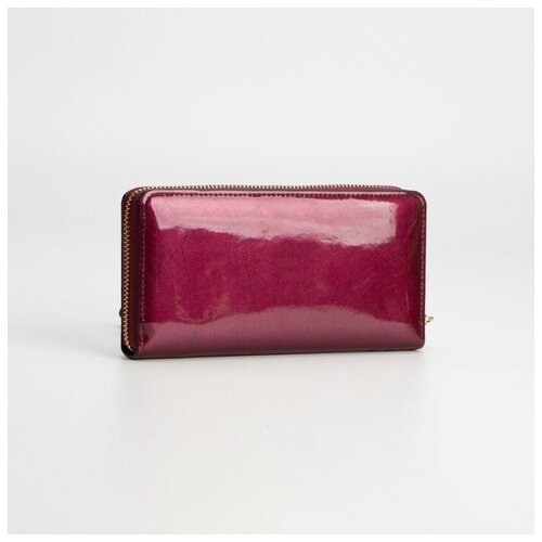 фото Кошелек на молнии, с ручкой, цвет бордовый noname