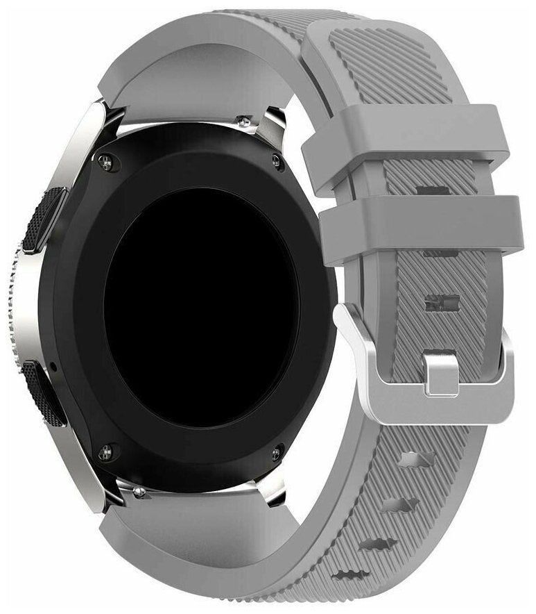 Силиконовый ремешок Twill Texture для часов Samsung Galaxy Watch 46 мм - серый
