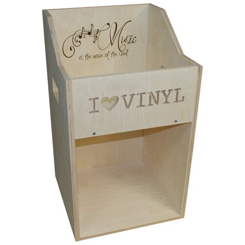 Ящик кейс органайзер для хранения до 200 виниловых пластинок I.LOVE.VINYL без покраски