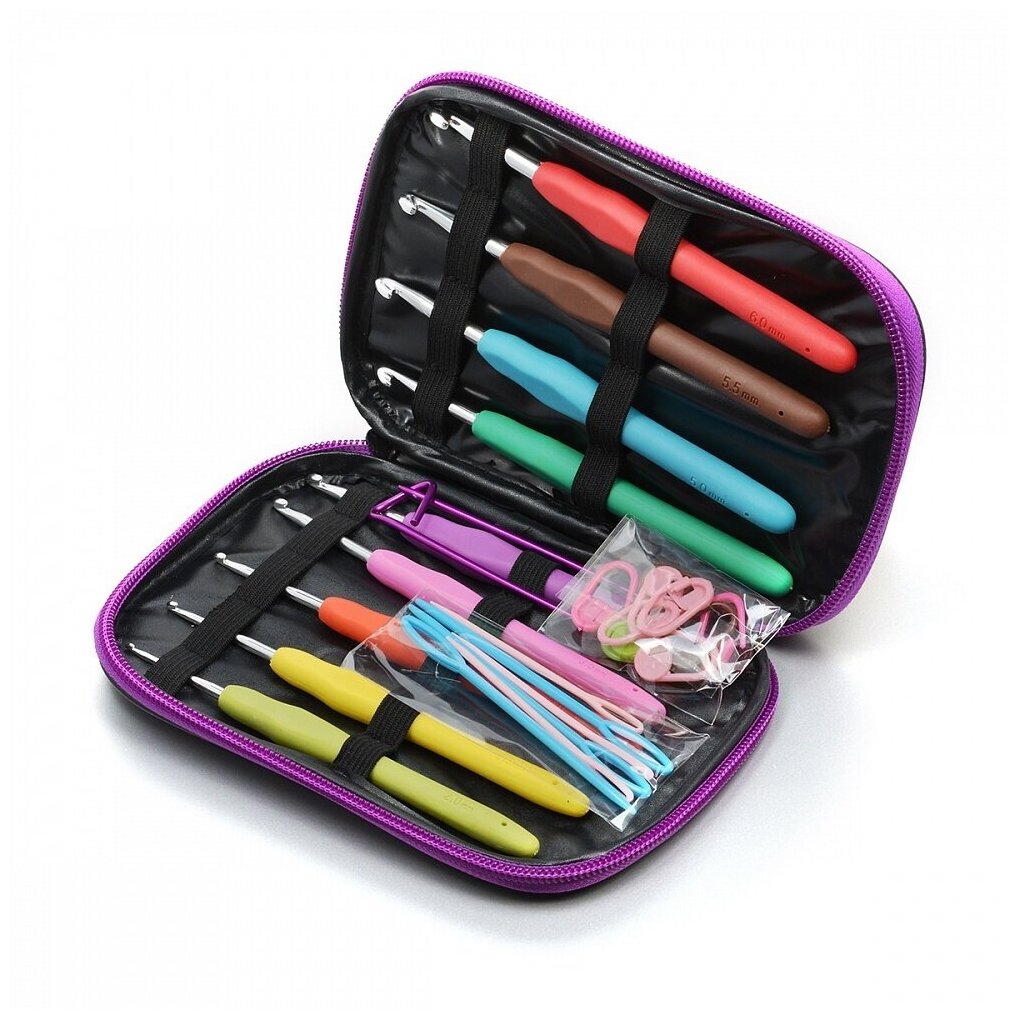 Набор крючков для вязания Maxwell алюминиевых, Colors с эргономичной ручкой, 2,0-6,0 мм (MAXW.62785)