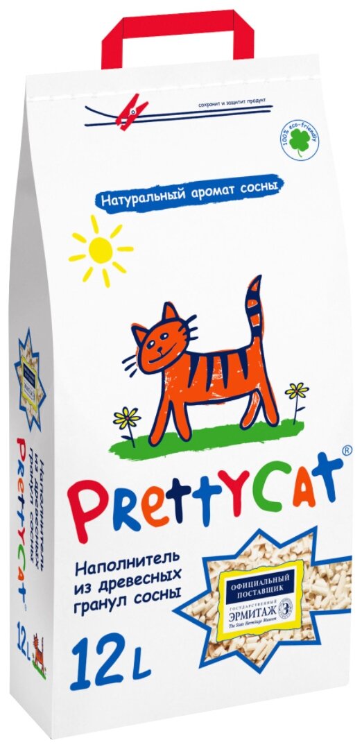 Наполнитель древесный "PrettyCat Wood Granules" 12 л/4 кг - фотография № 1