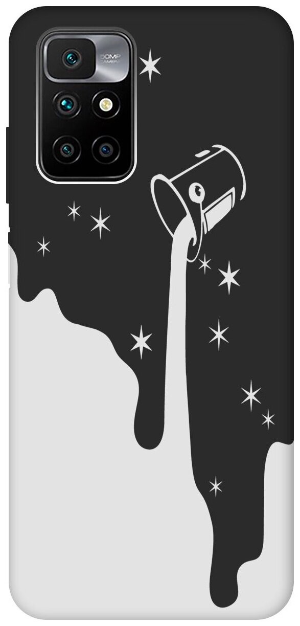 Матовый чехол Magic Paint W для Xiaomi Redmi 10 / Сяоми Редми 10 с 3D эффектом черный