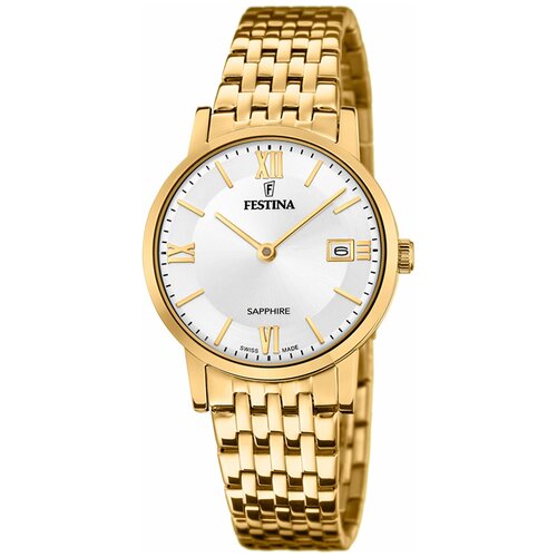 Наручные часы FESTINA Swiss Made, золотой, белый