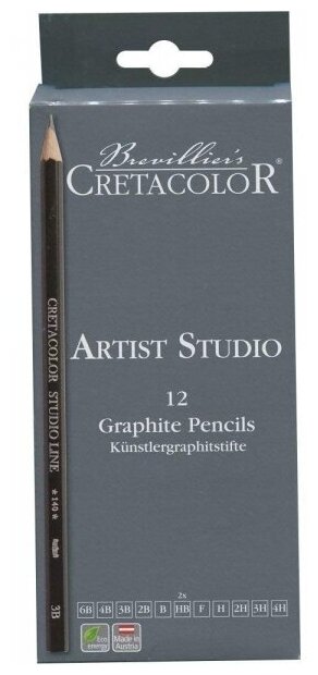 Cretacolor Набор для графики "Artists Studio Line", 12 графитовых карандашей