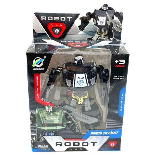 Купить Боевой Робот-трансформер, черная полицейская машина. Change robot, ultimate knight., Flame, черный, пластик, unisex