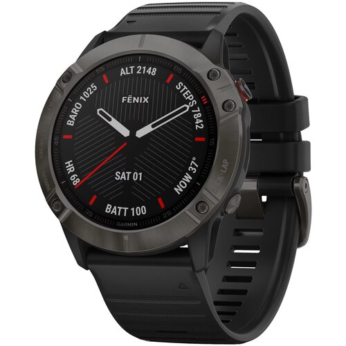Умные часы Garmin Fenix 6X Sapphire DLC 35 мм NFC серыйчерный 6499000₽