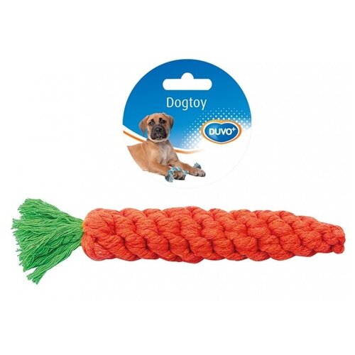 Игрушка для собак DUVO+ веревочная Морковь, 20см (Бельгия) зубная щётка для собак на палец duvo 2 шт в ассортименте бельгия