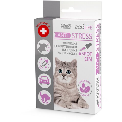 М.Кисс Ecolife анти стресс для котят и кошек, арома-капли 10мл