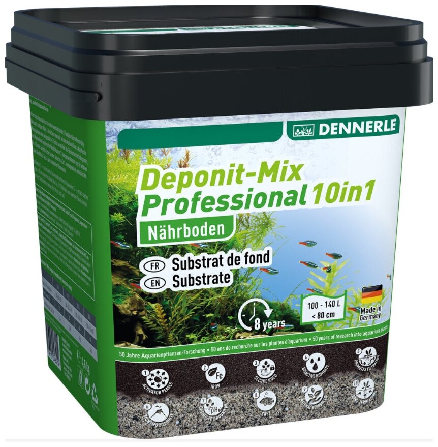 Субстрат питательный Dennerle Deponit Mix Professional 10in 1 4,8кг - фотография № 1