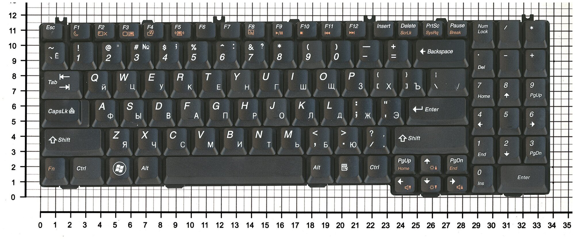Клавиатура для ноутбука Lenovo IdeaPad G550-6A черная