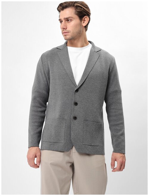 Пиджак GREG, силуэт прямой, однобортный, размер 50, серый