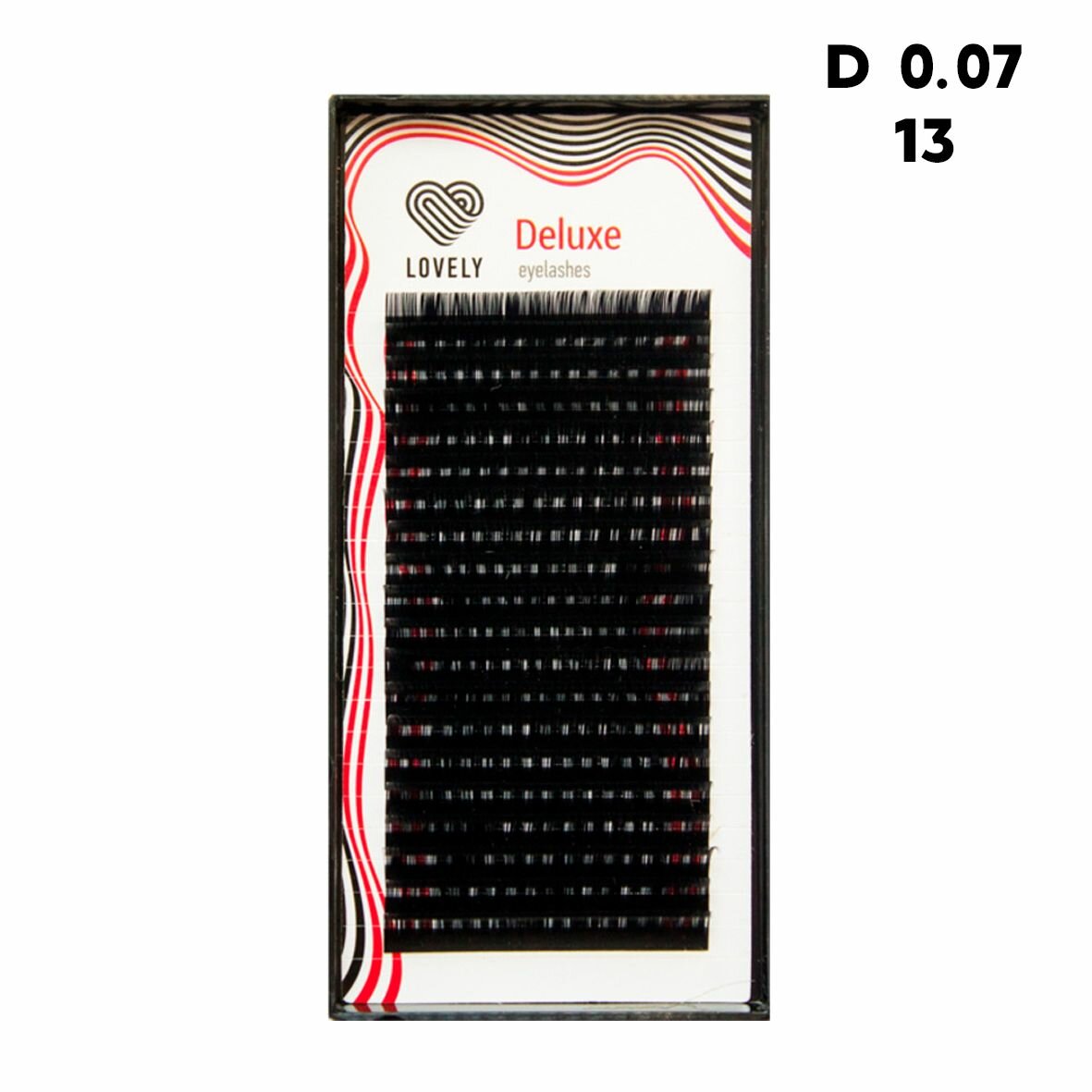 Lovely Deluxe Ресницы для наращивания черные 20 линий D 0.07 13