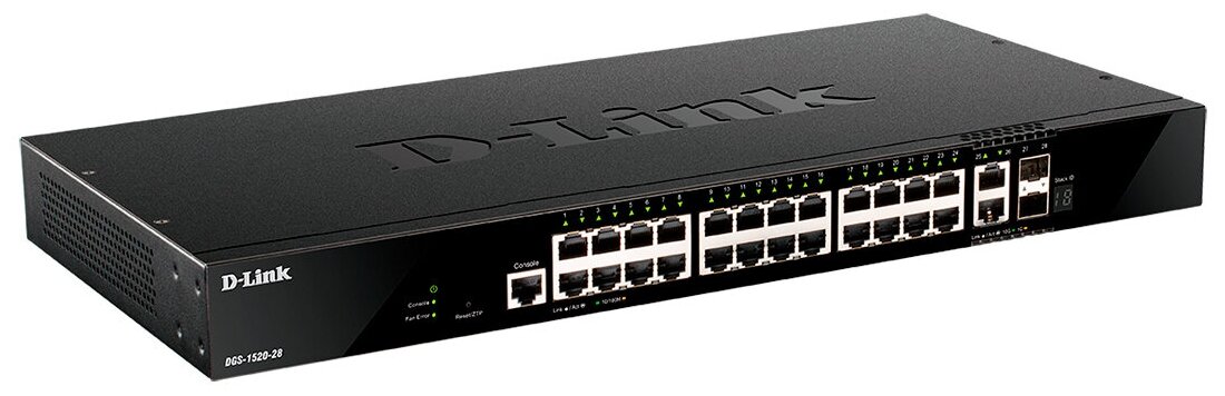 Коммутатор D-link DGS-1520-28/A1A 24x10/100/1000 2x10Gb 2xSFP+ Layer 3 Stackable Smart Managed