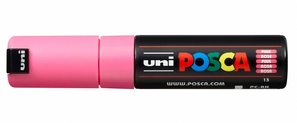 Маркер UNI POSCA PC-8K, розовый, до 8.0 мм, скошенный наконечник