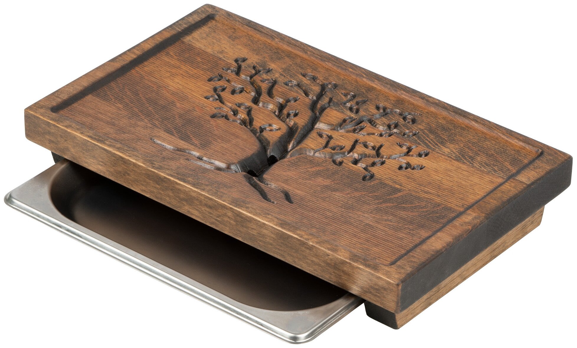 Чабань "Чайное дерево" - столик для чайной церемонии, 32х20х5 см (массив натуральное дерево - ольха, цвет венге)