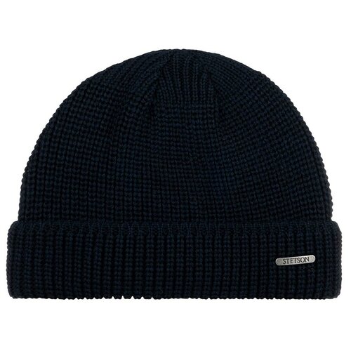 фото Шапка stetson, шерсть, утепленная, размер uni, синий