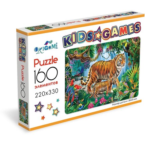 Origami Kids Games Тигр, 07954, 160 дет., 20х4х14 см, разноцветный
