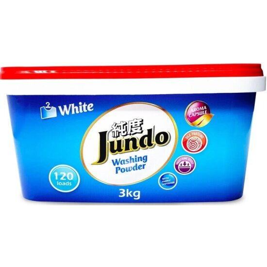 Стиральный порошок Jundo White Aroma Capsule 2в1 для белого белья, концентрированный, 3 кг