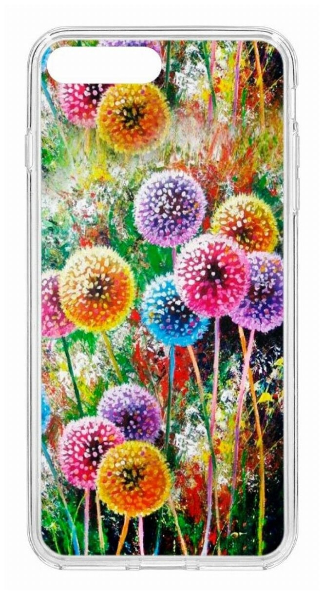 Чехол для iPhone 7 Plus/8 Plus Kruche Print Одуванчики,противоударная пластиковая накладка с рисунком,защитный силиконовый бампер с защитой камеры